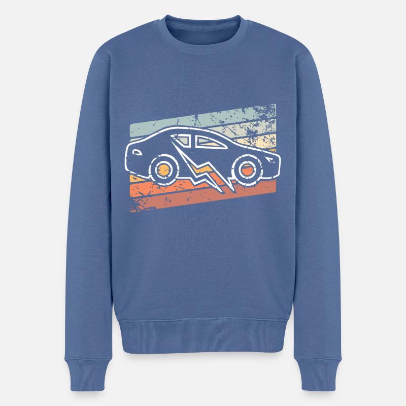 E-Auto Elektroauto - Männer Premium Bio Pullover - Taubenblau