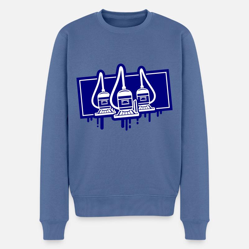 Staubsauger Icon - Männer Premium Bio Pullover - Taubenblau