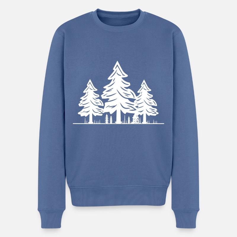 Arbres de la forêt - Pull Premium bio Homme - bleu pigeon
