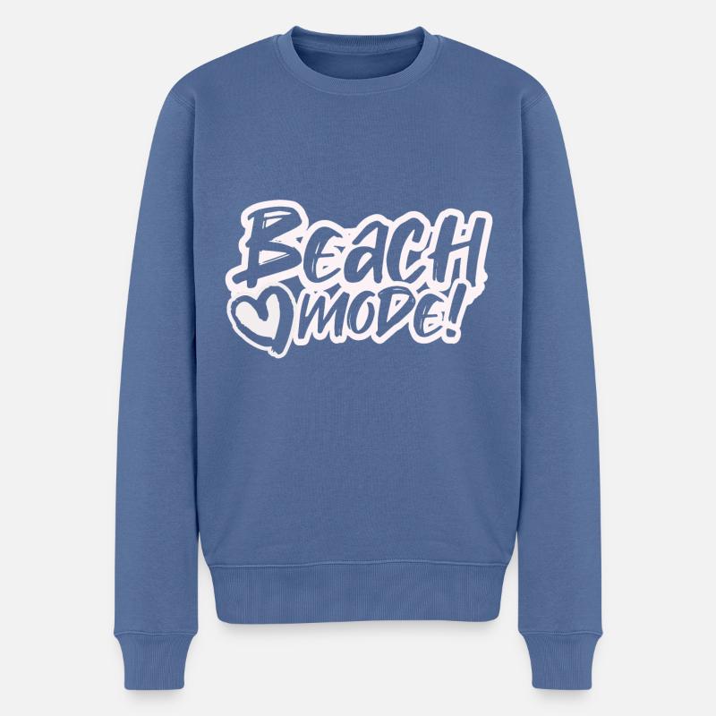 Strandmodus - Männer Premium Bio Pullover - Taubenblau