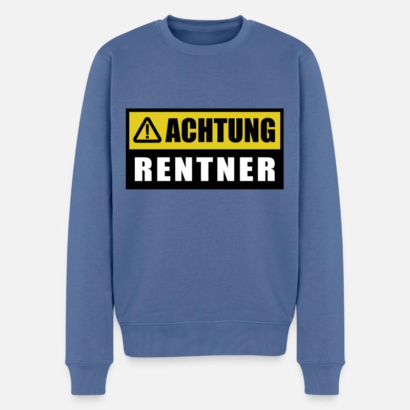 Achtung Rentner - Männer Premium Bio Pullover - Taubenblau
