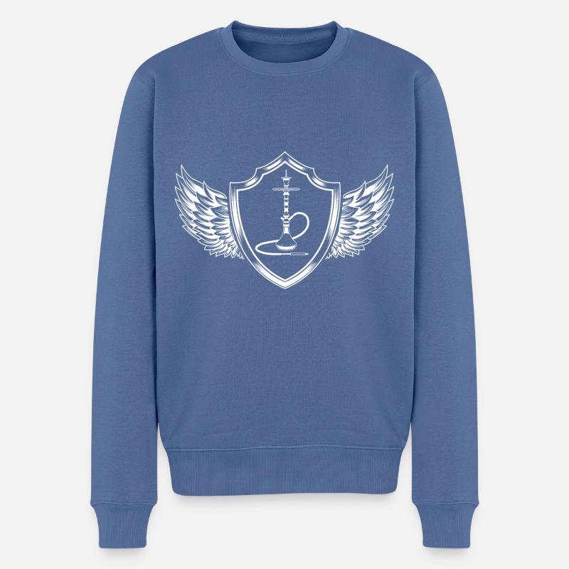 Bong Rauchen Pfeife Wappen - Männer Premium Bio Pullover - Taubenblau
