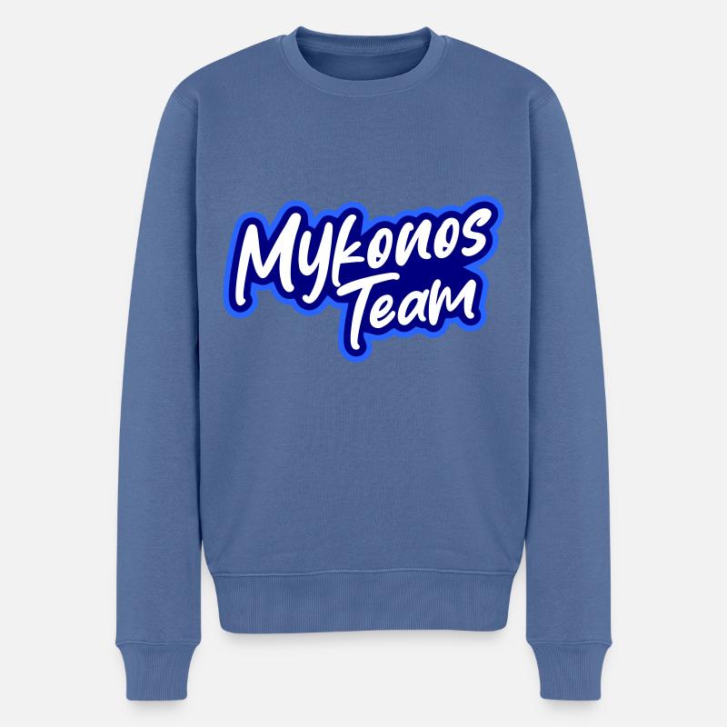 Mykonos Team - Männer Premium Bio Pullover - Taubenblau