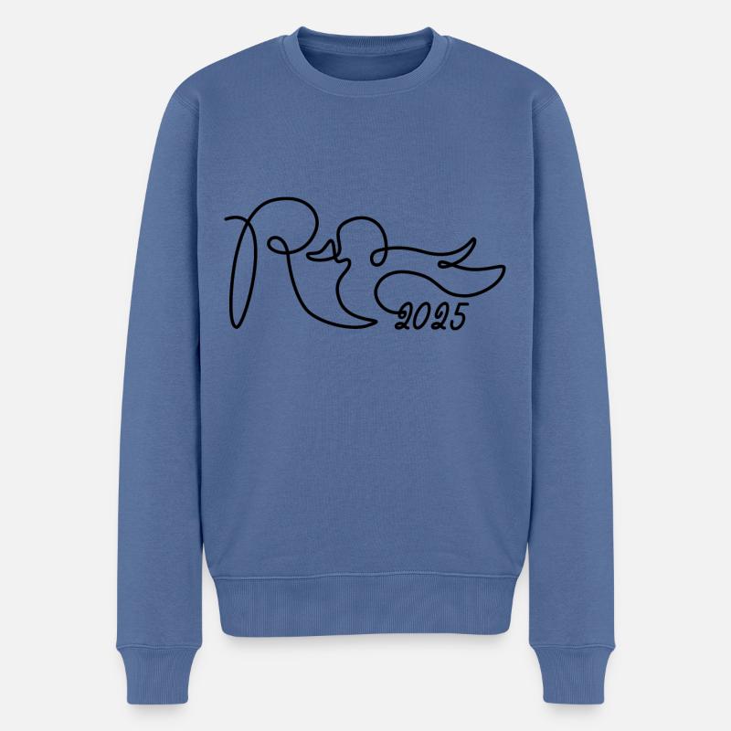 Rente Ente 2025 - Ruhestand - Pension Rentnerin - Männer Premium Bio Pullover - Taubenblau