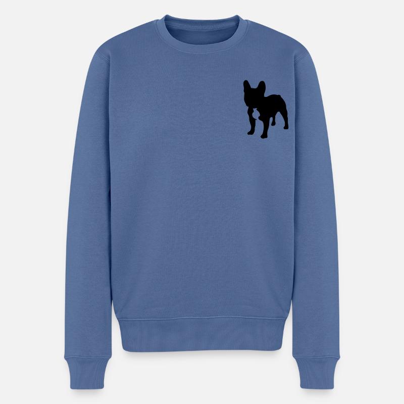 Bouledogue français - Pull Premium bio Homme - bleu pigeon