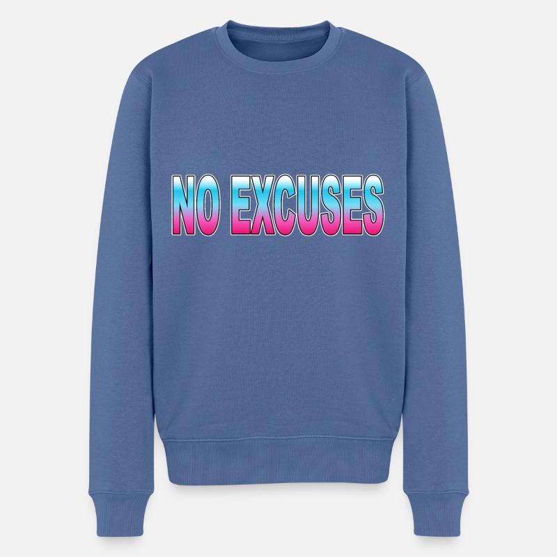 No Excuses - Männer Premium Bio Pullover - Taubenblau