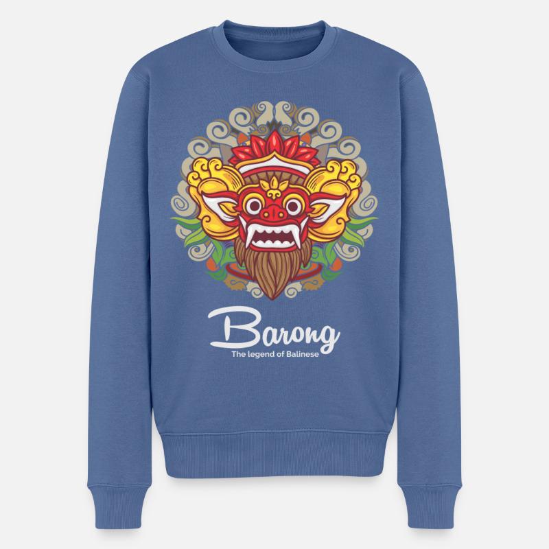 Barong - La légende de Bali - Pull Premium bio Homme - bleu pigeon