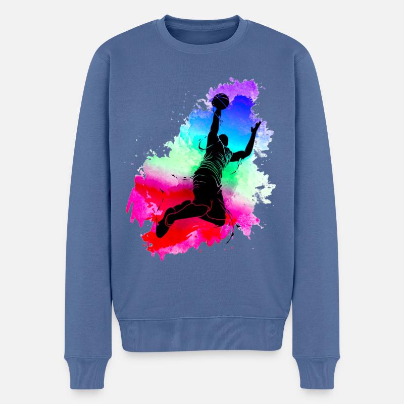 Basketteur basket-ball basket sport - Pull Premium bio Homme - bleu pigeon