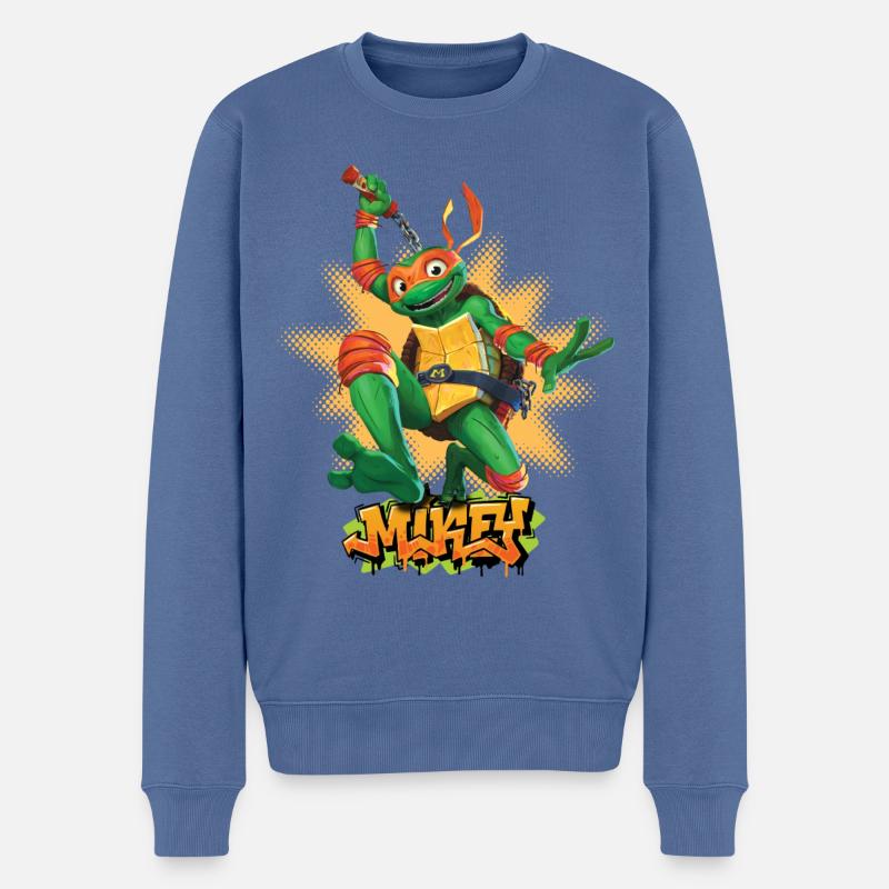 TMNT Mutant Mayhem Turtle Mikey - Männer Premium Bio Pullover - Taubenblau