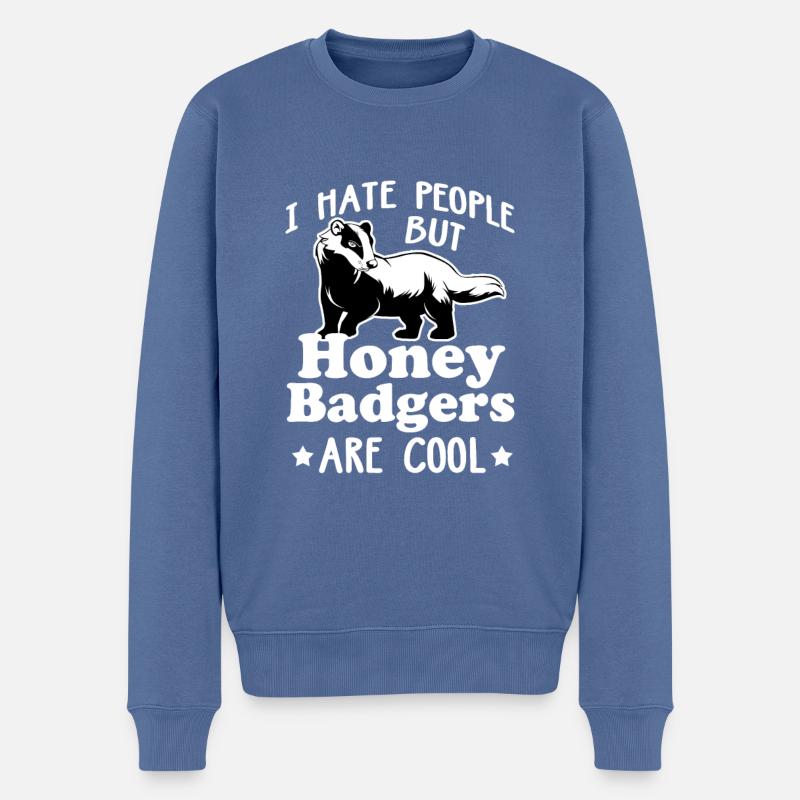 Honey Badger Feisty Marten Ratel Cadeau du voleur - Pull Premium bio Homme - bleu pigeon