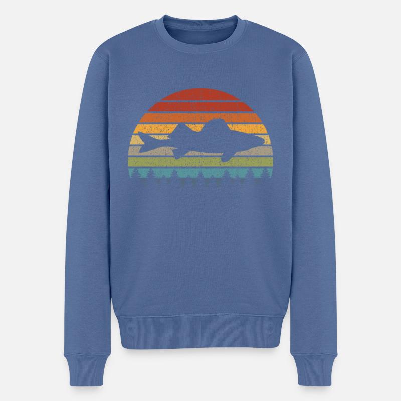 Lustig Kanadischer Zander Angler Geschenk - Männer Premium Bio Pullover - Taubenblau