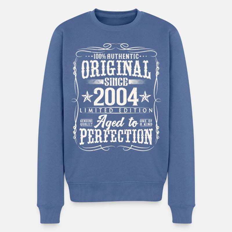Original 2004 Jahrgang Vintage Geburtstag Geschenk - Männer Premium Bio Pullover - Taubenblau