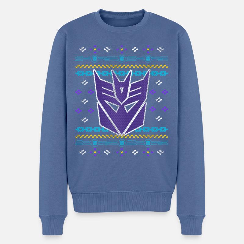 Transformers G1 Megatron Maske Ugly Christmas - Männer Premium Bio Pullover - Taubenblau
