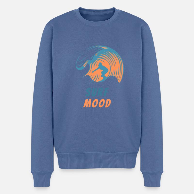 Surf mood surf wave - Pull Premium bio Homme - bleu pigeon