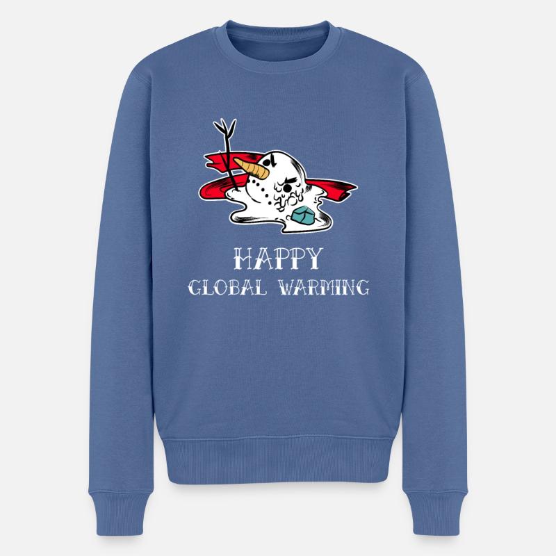 Weihnachtspullover - Männer Premium Bio Pullover - Taubenblau