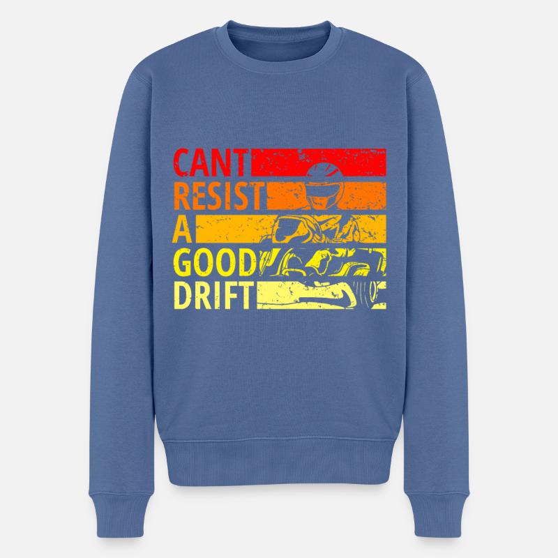Cant resist a drift, Drift, Drive - Männer Premium Bio Pullover - Taubenblau