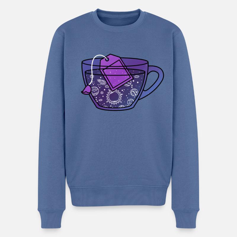 Astronaute espace thé tasse Aesthetic Space - Pull Premium bio Homme - bleu pigeon