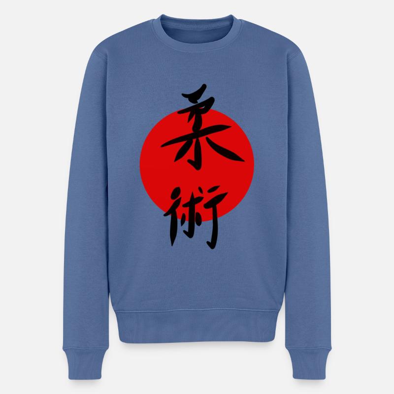 Ju Jutsu Kampfsport Shirt Sticker Jiu Jitsu - Männer Premium Bio Pullover - Taubenblau