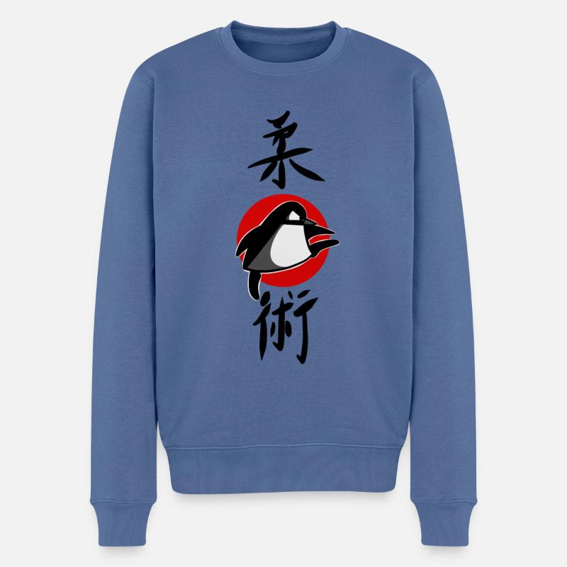 lustiger Ju Jutsu Pinguin Comic Jiu Jitsu Shirt - Männer Premium Bio Pullover - Taubenblau