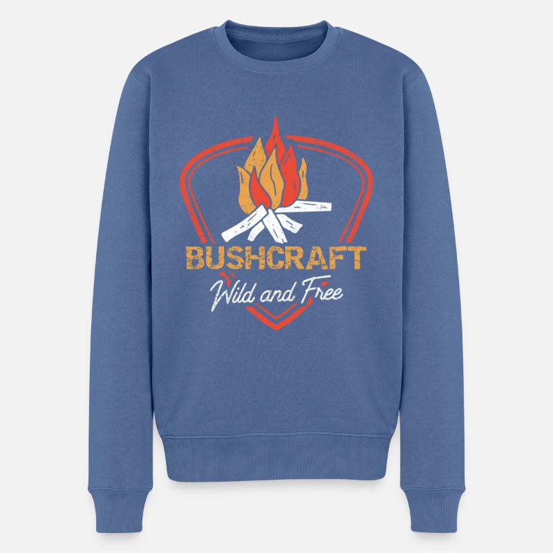 Bushcraft - Bushcraft sauvage et libre - Pull Premium bio Homme - bleu pigeon
