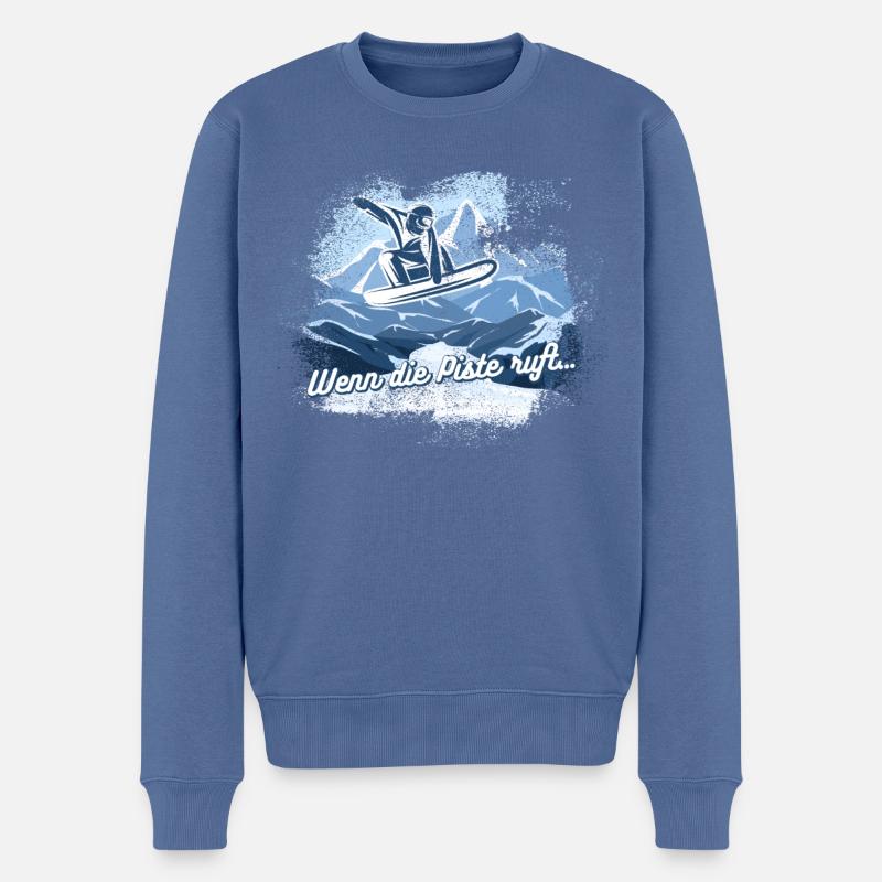 Wintersport, Snowboard Geschenkidee - Männer Premium Bio Pullover - Taubenblau