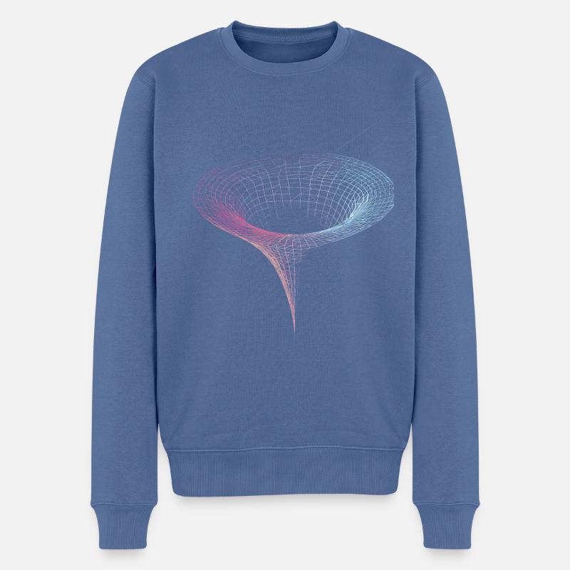 Sort hultragt i rummet - Økologisk premium-sweatshirt til mænd - dueblå