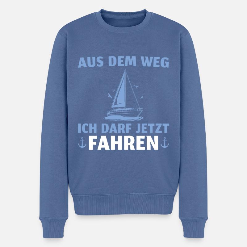 Bootsführerschein bestanden Segler Kapitän - Männer Premium Bio Pullover - Taubenblau