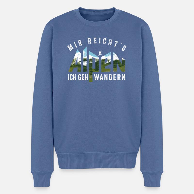 Mir reicht’s ich geh wandern Alpen Geschenk - Männer Premium Bio Pullover - Taubenblau