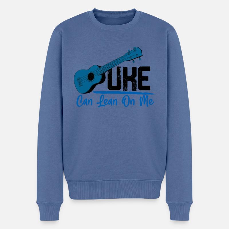 Uke Can Lean On Me Ukulele Player Hawaiian Musicia - Männer Premium Bio Pullover - Taubenblau