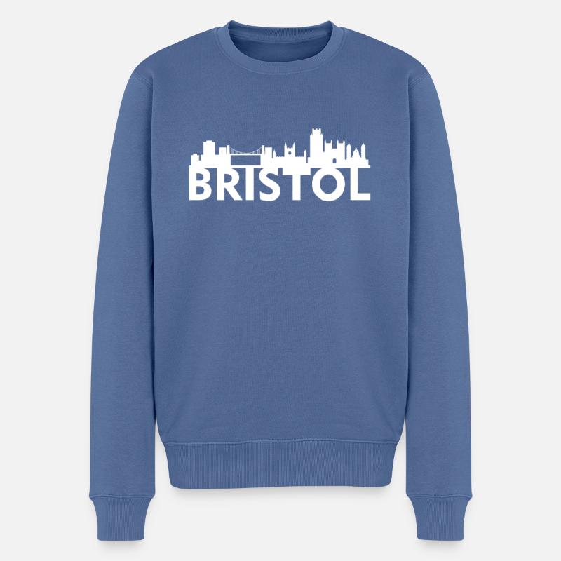 Bristol Großbritannien Skyline Geschenkidee - Männer Premium Bio Pullover - Taubenblau