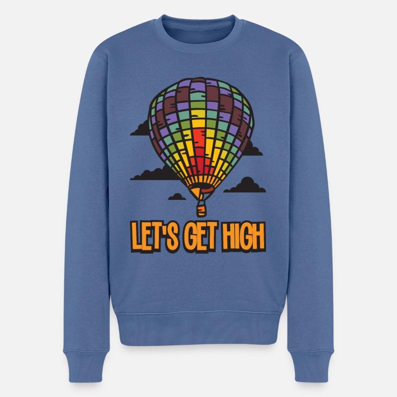 Heißluftballon Geschenkidee - Männer Premium Bio Pullover - Taubenblau