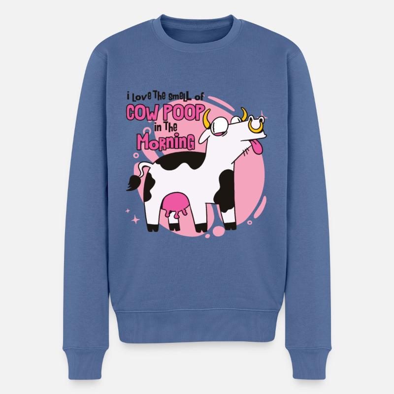 Drôle vache et le design de boeuf pour les agriculteurs agriculteurs - Pull Premium bio Homme - bleu pigeon
