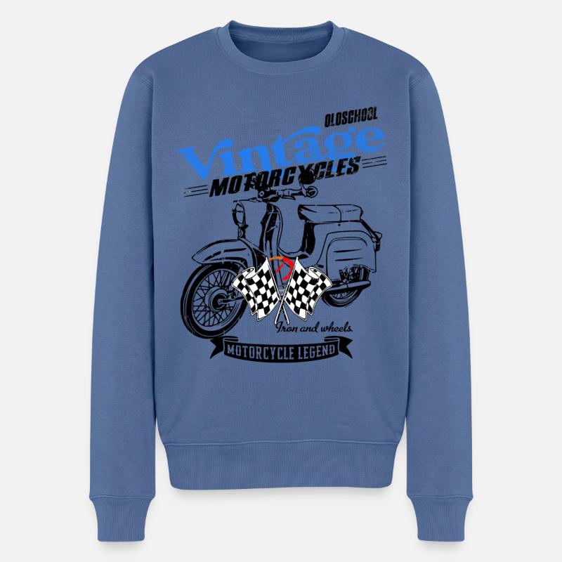 Simson Schwalbe DDR Moped - Männer Premium Bio Pullover - Taubenblau