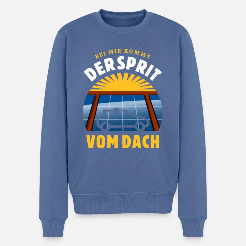 Bei mir kommt der Sprit vom Dach - Photovoltaik - Männer Premium Bio Pullover - Taubenblau