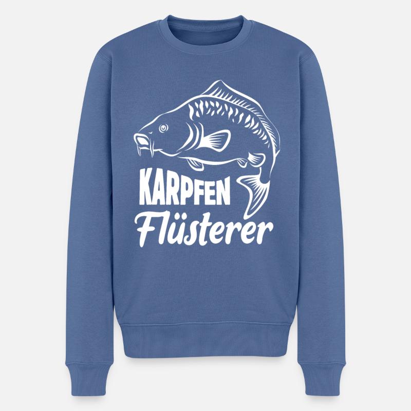 Karpfenflüsterer - Angler - angeln - Karpfen - Männer Premium Bio Pullover - Taubenblau