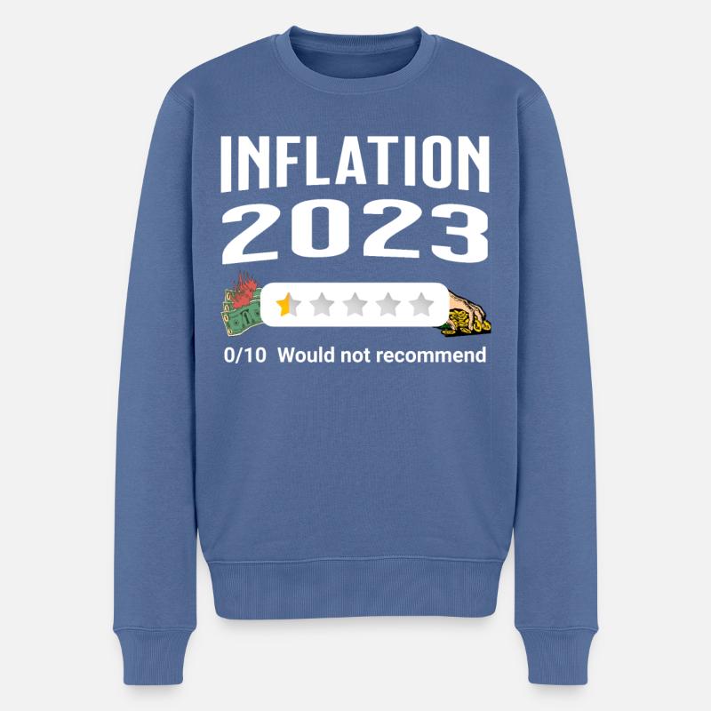 Inflation 2023 - poor rating - Männer Premium Bio Pullover - Taubenblau