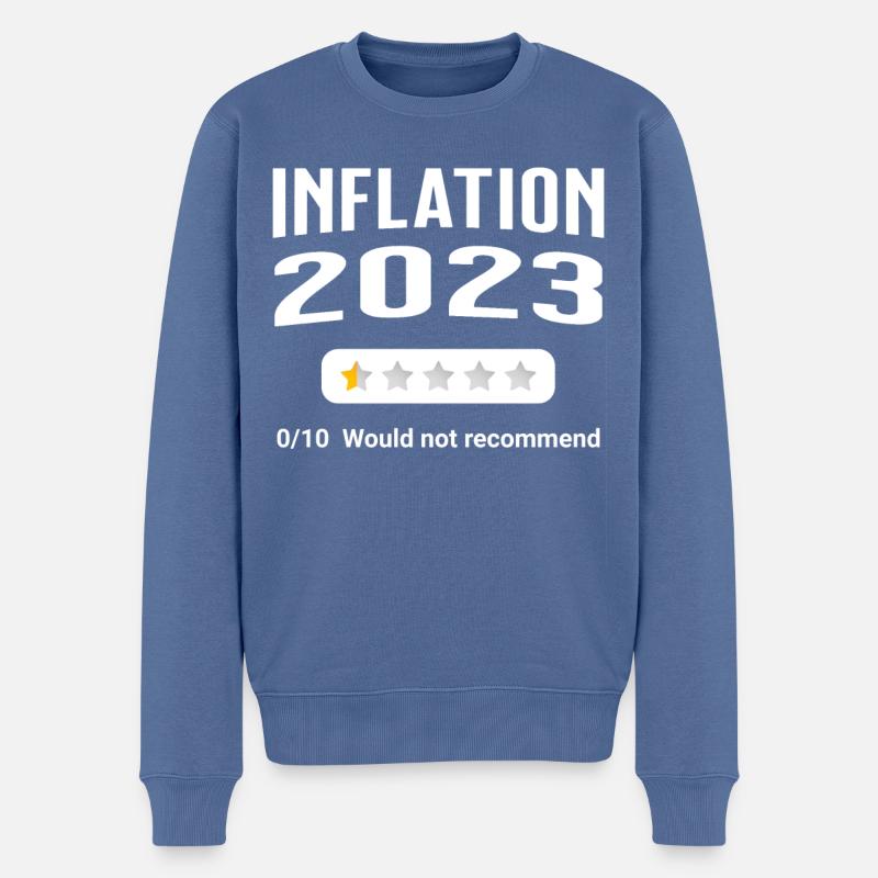 Inflation 2023 - mauvaise note - Pull Premium bio Homme - bleu pigeon