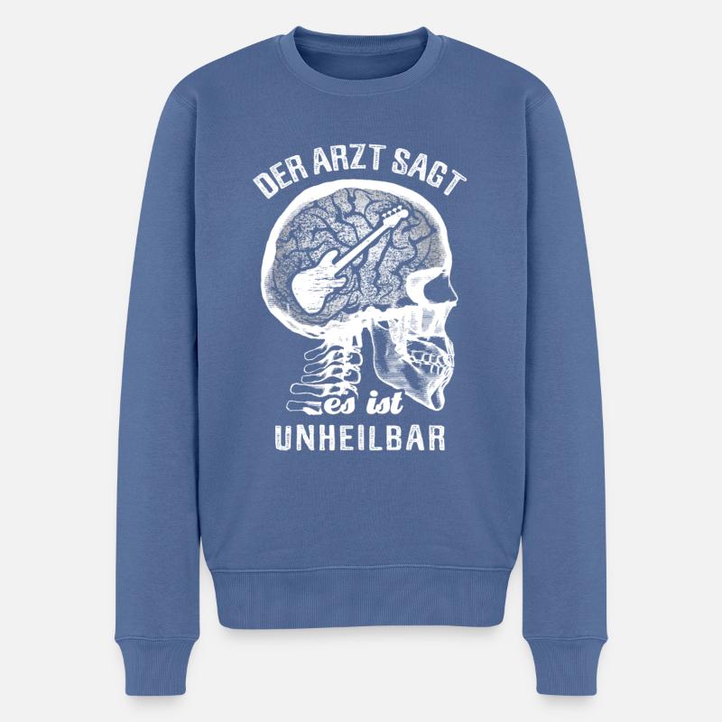 Der Arzt sagt es ist unheilbar - E-Bass - Männer Premium Bio Pullover - Taubenblau