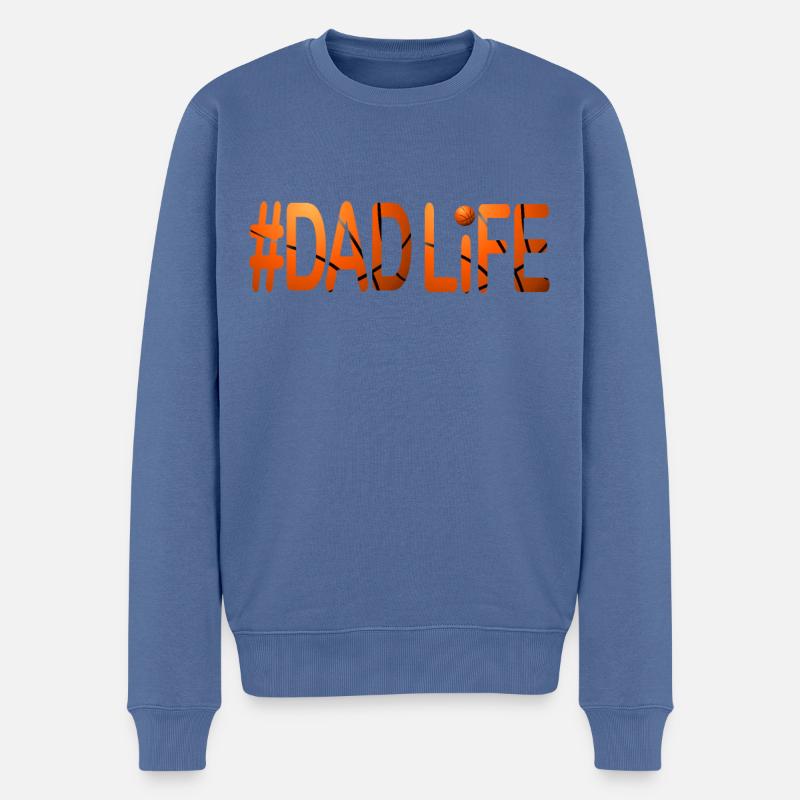 Basketball Dadlife - Männer Premium Bio Pullover - Taubenblau