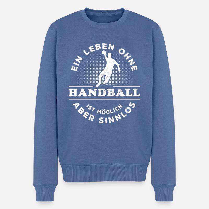 Ein Leben ohne Handball ist möglich aber sinnlos - Männer Premium Bio Pullover - Taubenblau