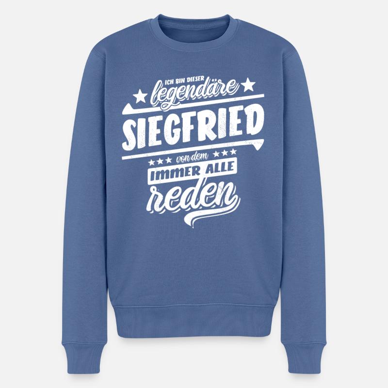 Ich bin dieser legendäre Siegfried - Spruch - Männer Premium Bio Pullover - Taubenblau