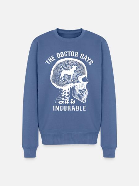 Le médecin dit que c’est incurable - Jack Russell - Pull Premium bio Homme - bleu pigeon