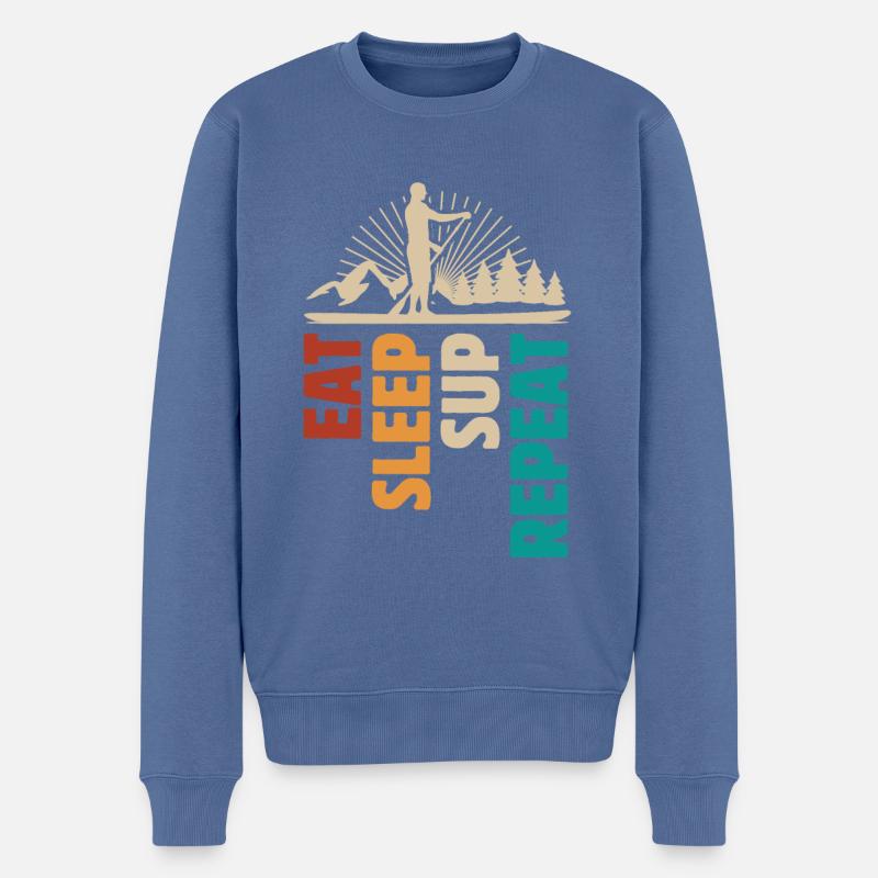Eat Sleep SUP Repeat - Männer Premium Bio Pullover - Taubenblau
