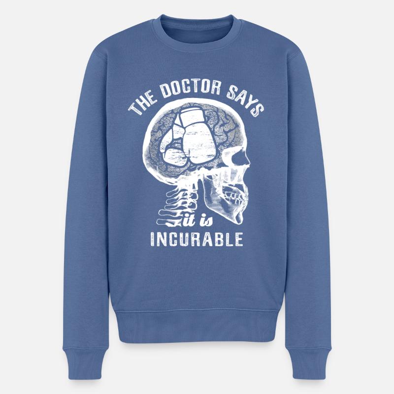 The doctor says it's incurable - boxing - Männer Premium Bio Pullover - Taubenblau