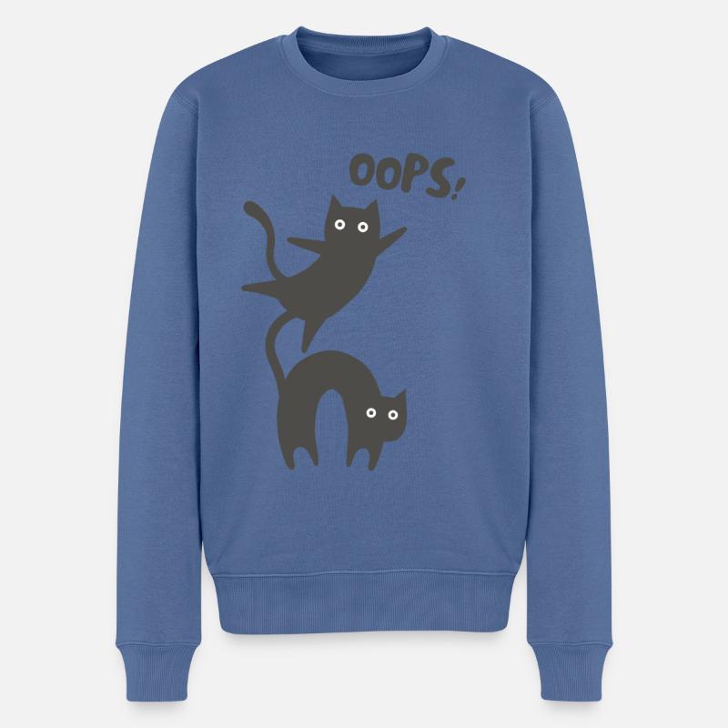OOPS! - Pull Premium bio Homme - bleu pigeon