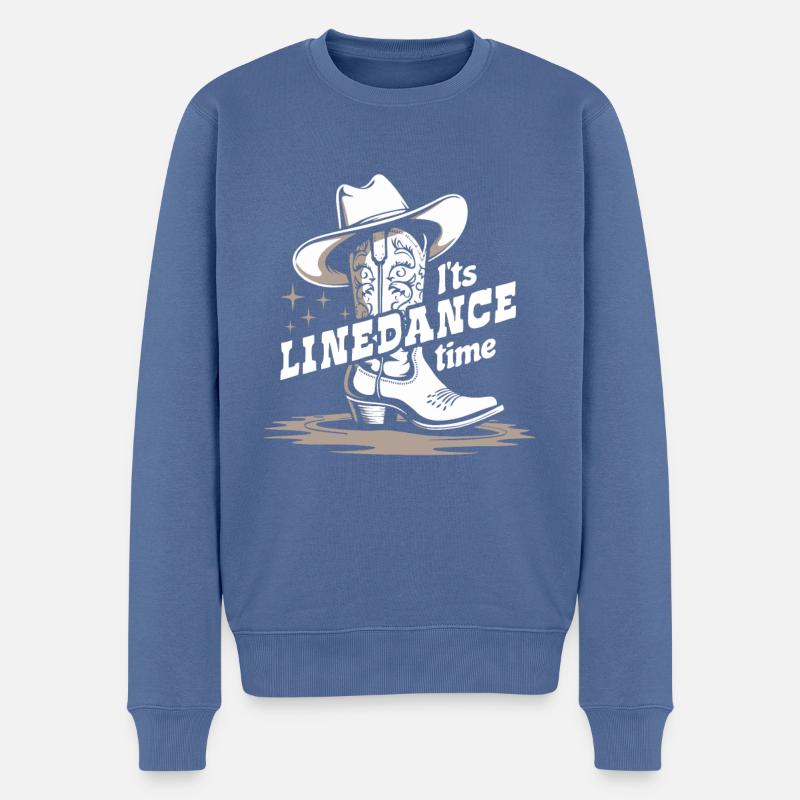 It's Linedance Time - Country Fan - Geschenk - Männer Premium Bio Pullover - Taubenblau