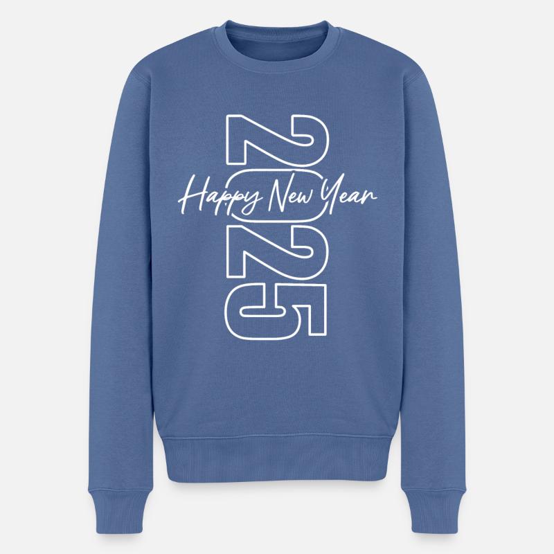 Bonne Année 2025 - Pull Premium bio Homme - bleu pigeon