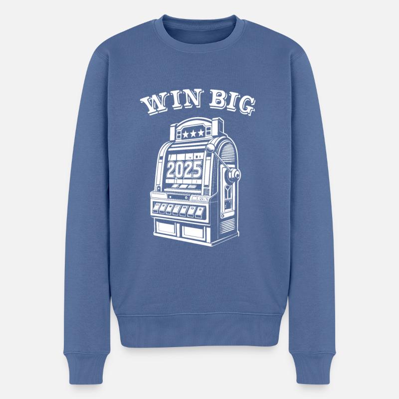 Win Big - Slotmachine - 2025 - Männer Premium Bio Pullover - Taubenblau