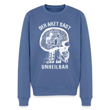 Der Arzt sagt es ist unheilbar - Strandkorb - Männer Premium Bio Pullover - Taubenblau - Vorne - Nico (187cm)