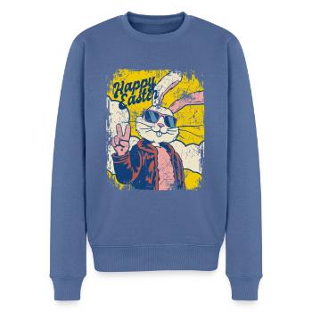 Happy Easter - Cool Easter Bunny - Easter Egg - Men's Premium Organic Jumper - stone blue - Front - Nico (187cm)